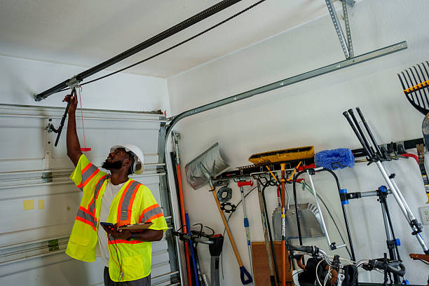 Professional Garage Door Panel Replacement technician working in Angelina County County, TX
